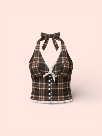 Brown Plaid Halter