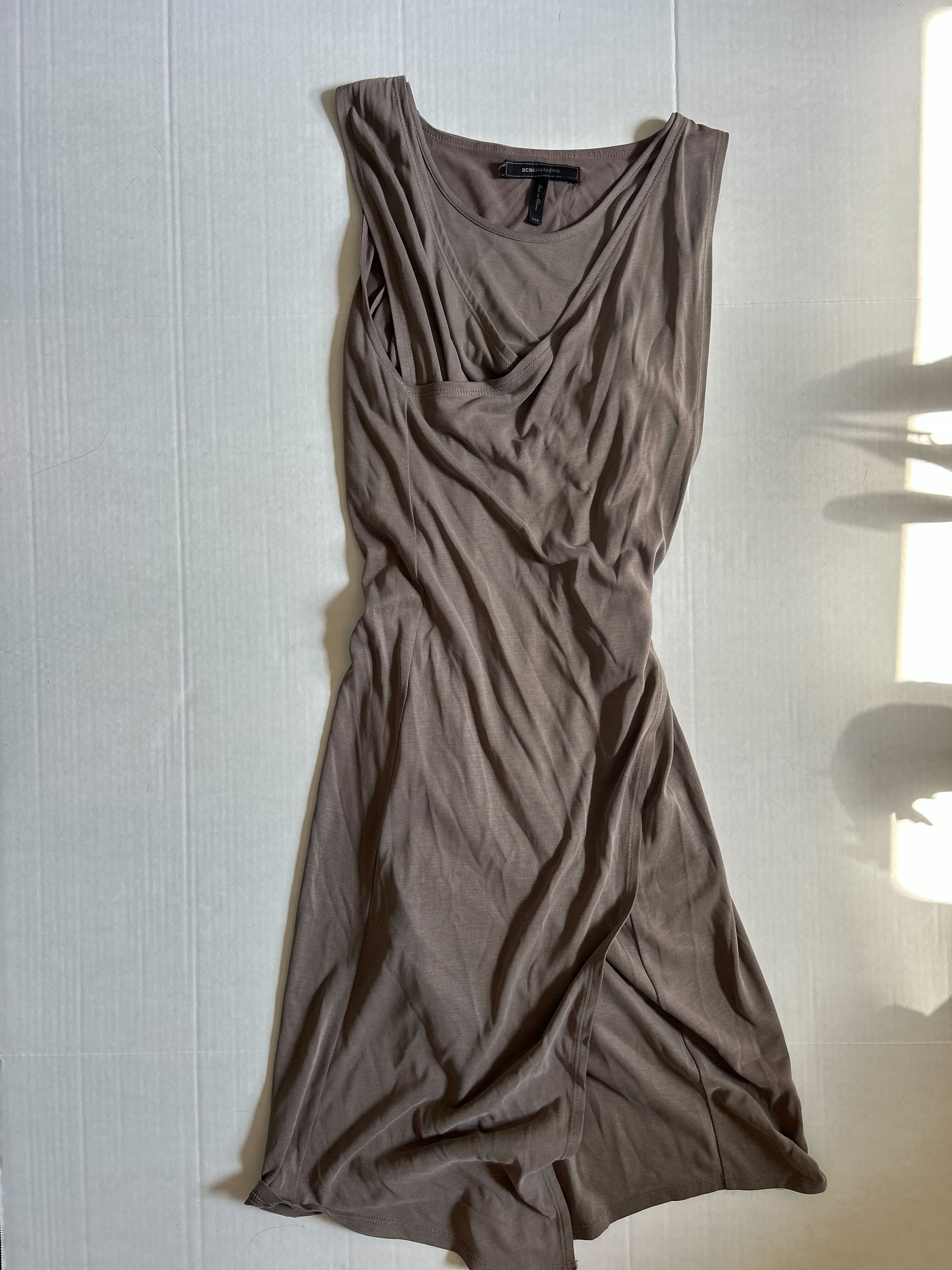 BCBGMaxAzria Cowl Neck Dress — Taupe