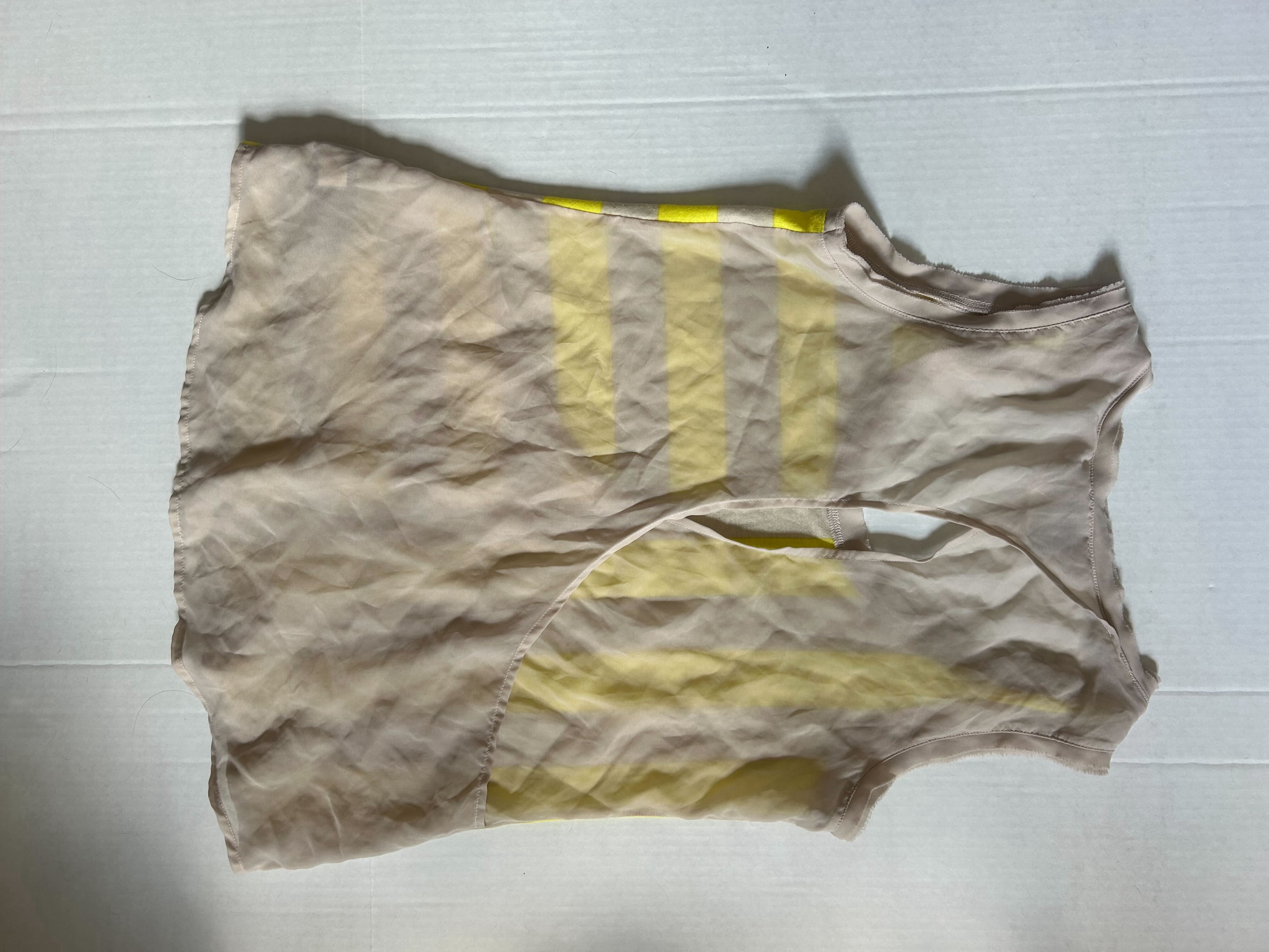 Bebe Striped Tank — Neon Yellow & Nude photo 5