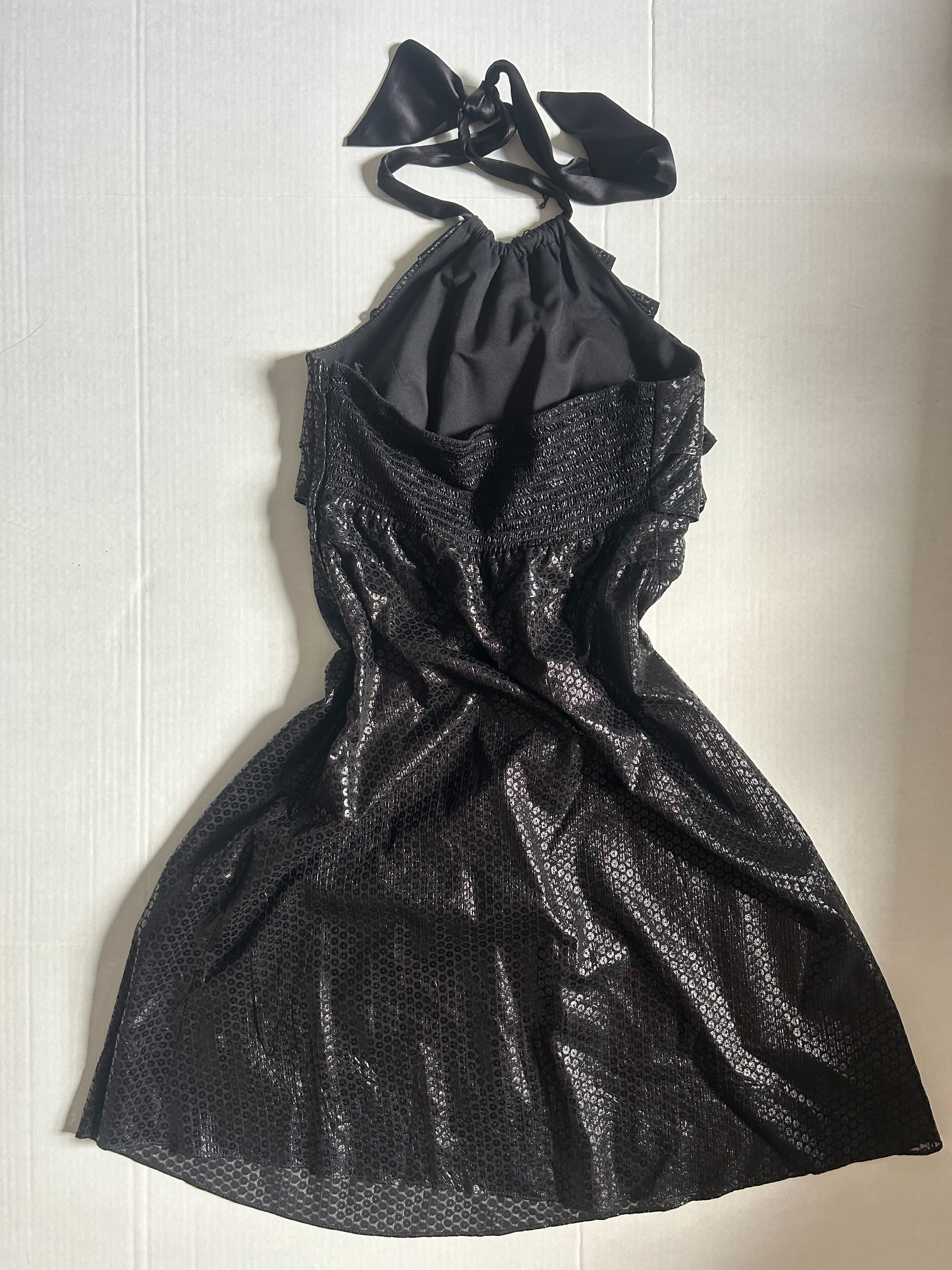 Betsey Johnson Black Sequin Halter Dress photo 2