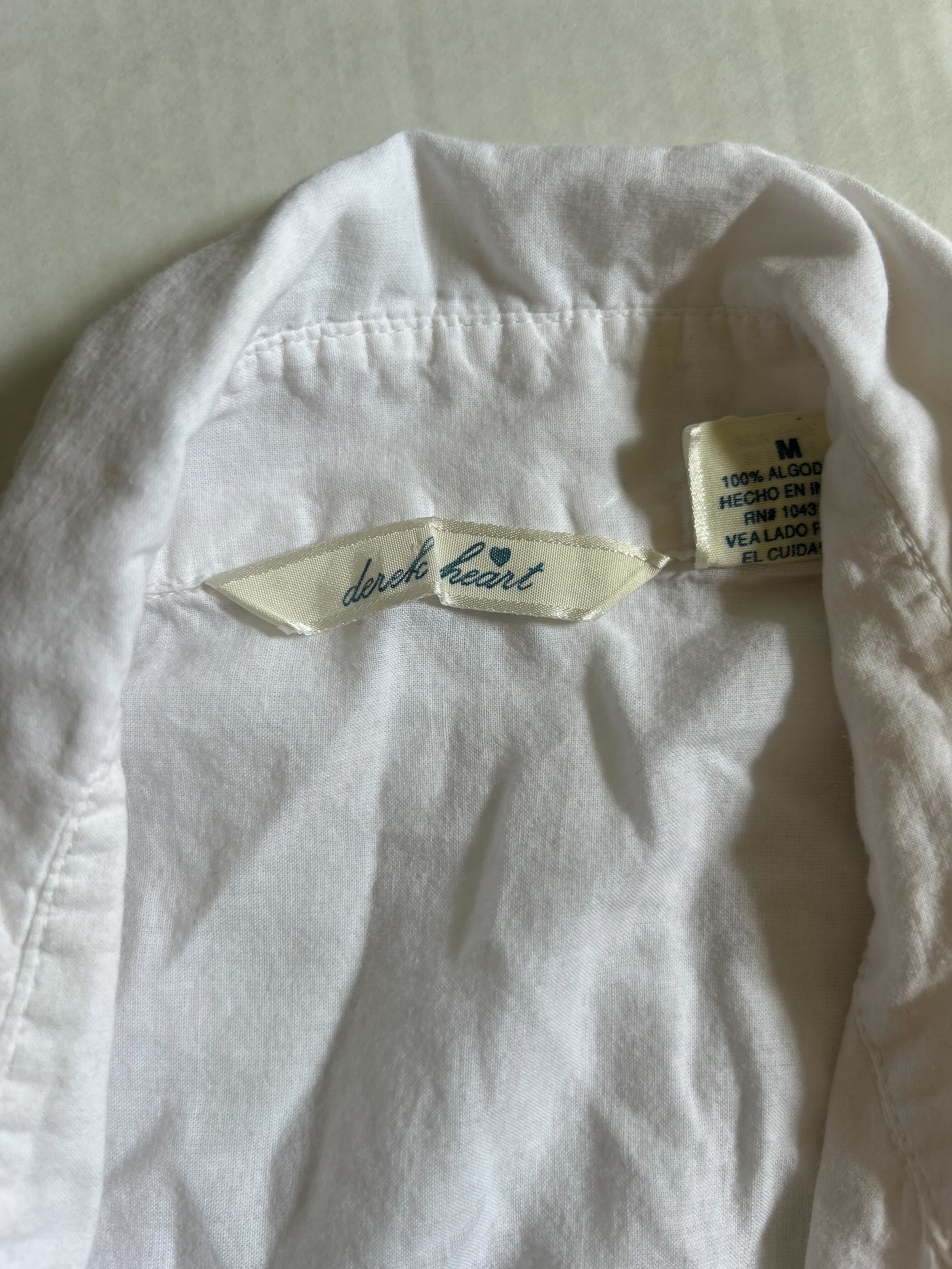Derek Heart White Cotton Blouse — Size M photo 5