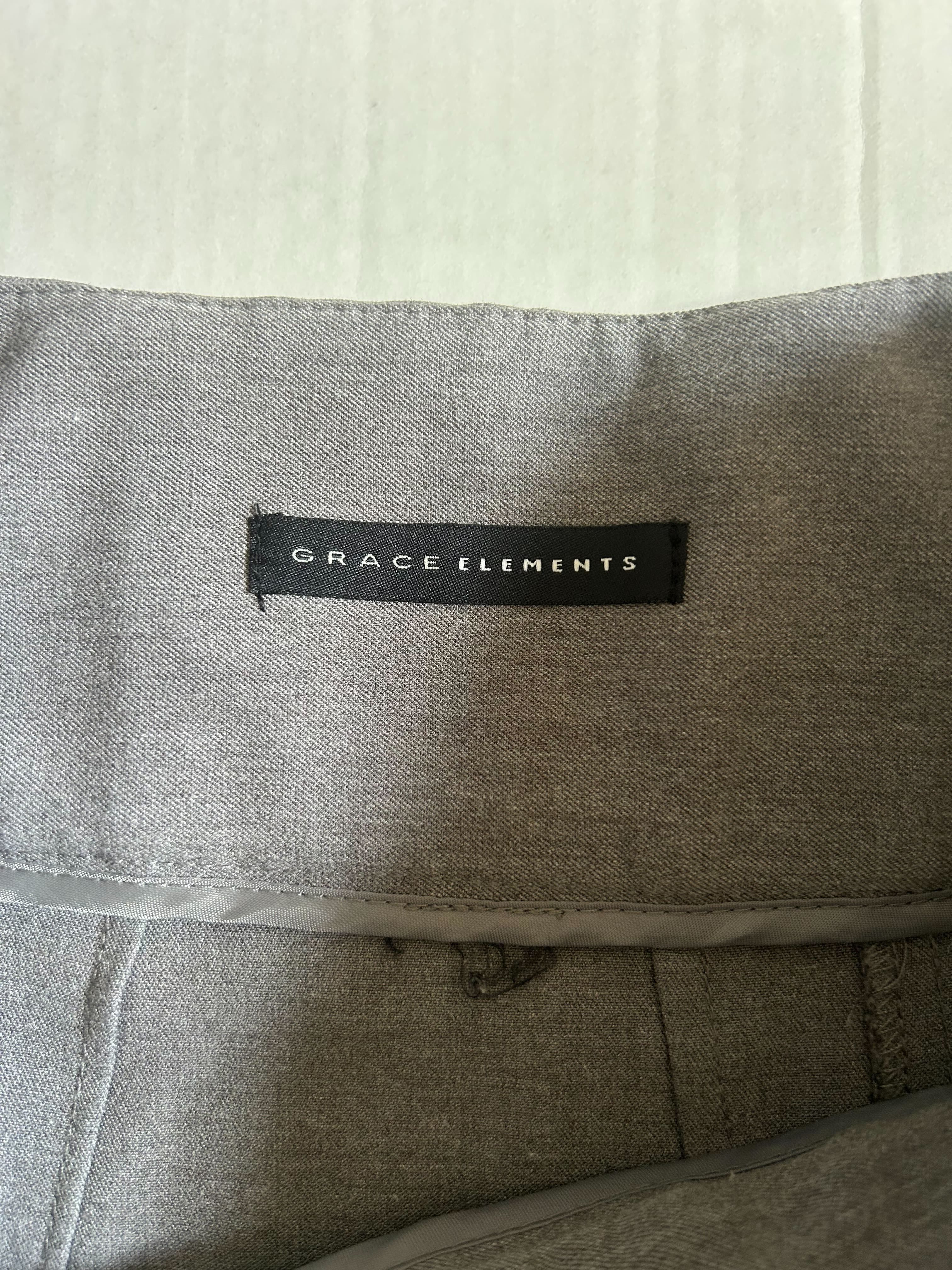 Grace Elements Grey Flared Skirt — Cross Trim Detail photo 5