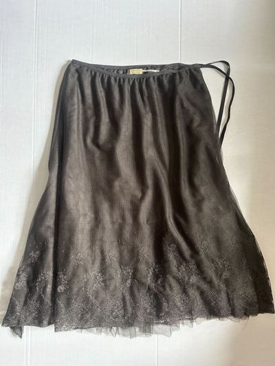 Max Studio Special Edition Mesh Skirt — Charcoal