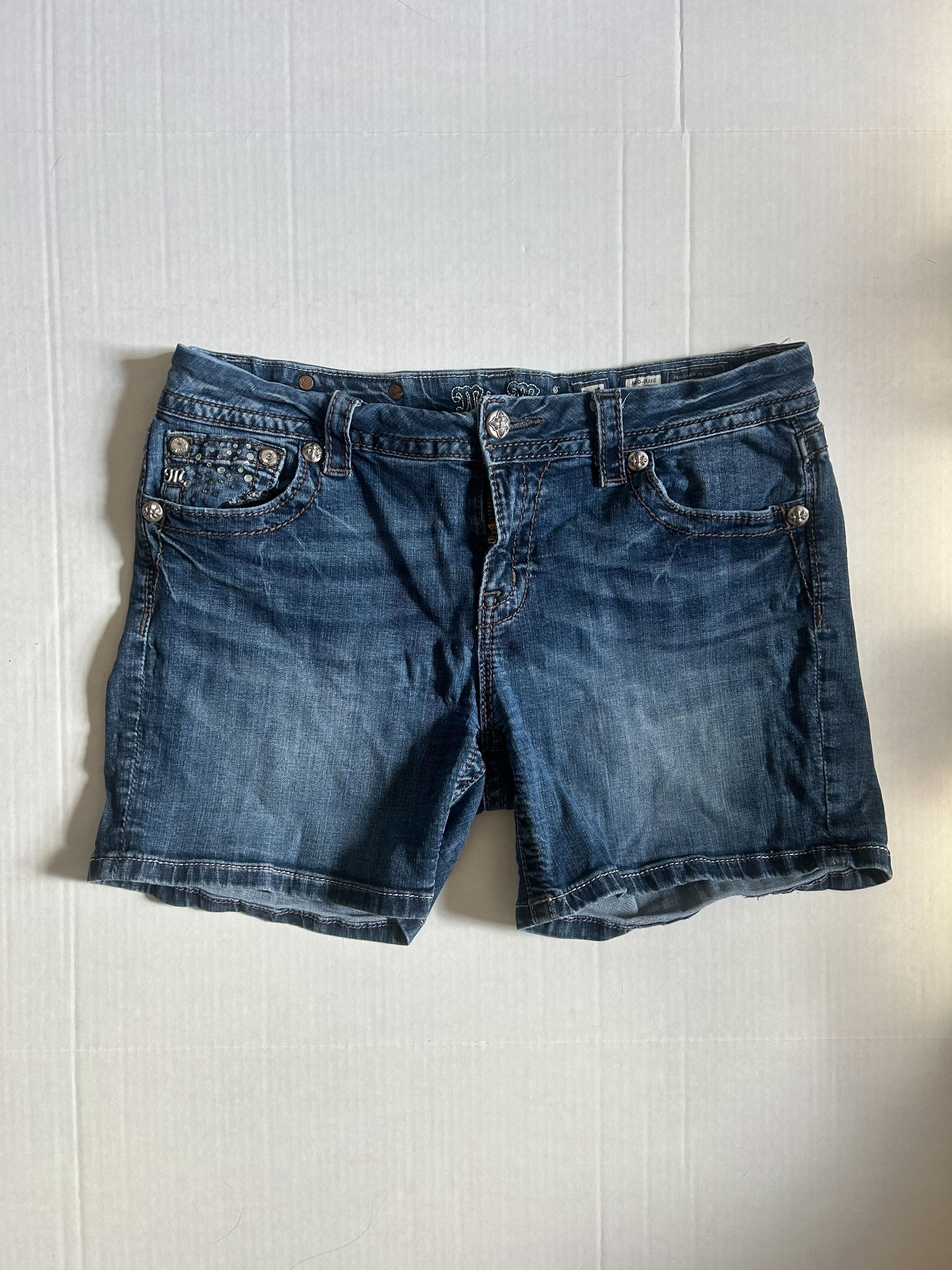 Miss Me Mid-Rise Denim Shorts — Size 31